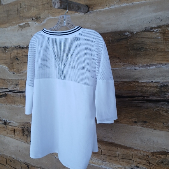 GSTQ White V Neck Quarterback Tee Shirt 3XL - Picture 8 of 12